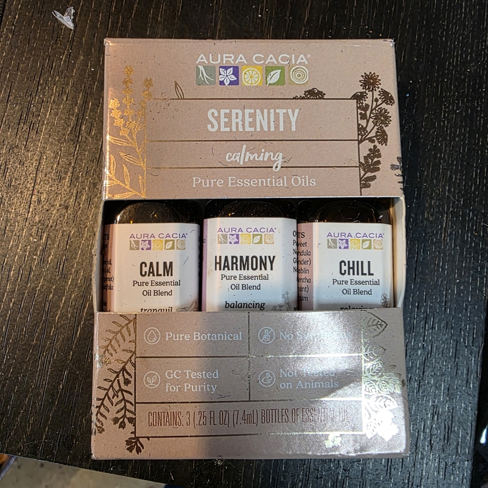 Serenity by Serenity Essential Oil Trio - Calm, Harmony, Chill - Beige & White